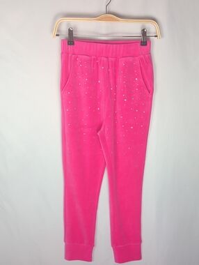 Angel's Face Girls Bijou Crystal Velour Jogger Hot Pink Size 10/11 UK
